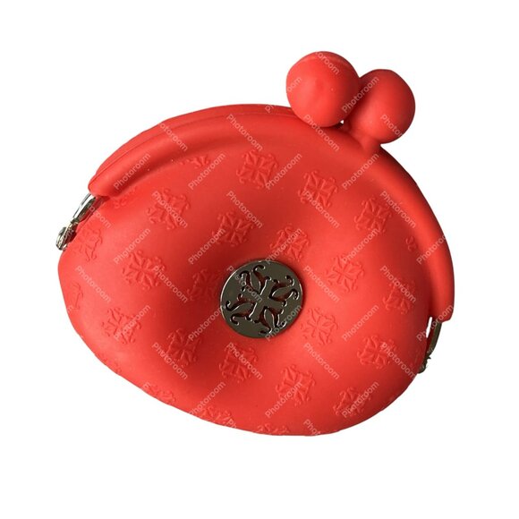 Rustic Cuff Adorable Red Silicone Kiss Lock Pouch with Logo Front - Picture 1 of 1